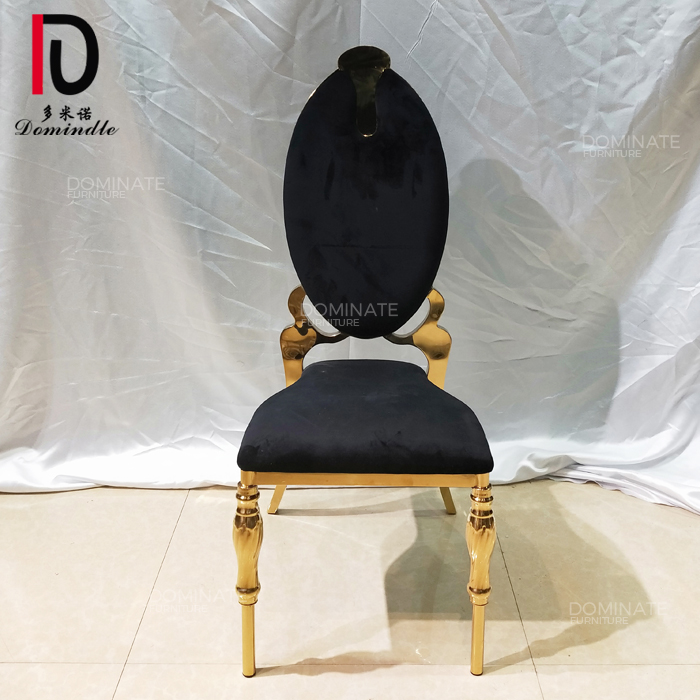 OEM High Back Wedding Chair –  High back comfortable velvet seat hotel banquet hall metal chairs for wedding – Dominate