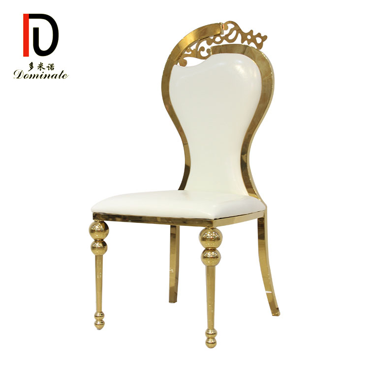 China Gold Metal Circle Wedding Chair –  Dubai style royal high back gold stainless steel banquet chair – Dominate