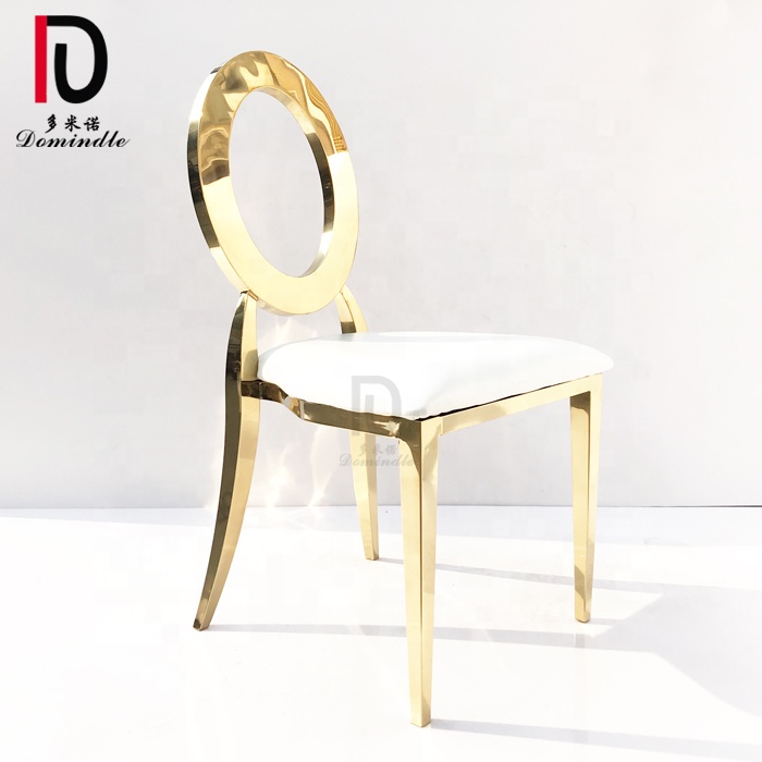 China Gold Wedding Chair –  Hollow hot selling stainless steel frame comfort banquet wedding dining chair – Dominate