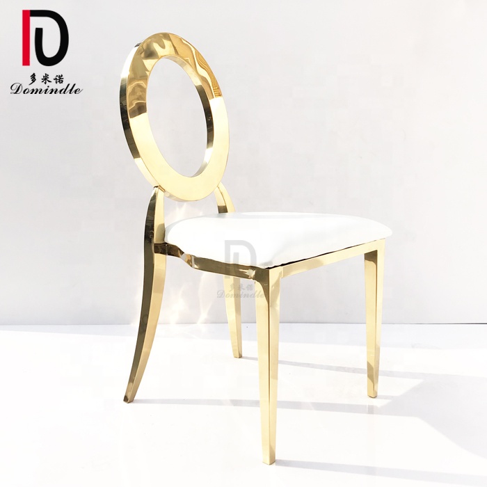 OEM Gold Stainless Steel Event Chair – Hollow hot selling stainless steel frame comfort banquet wedding dining chair – Dominate detail pictures