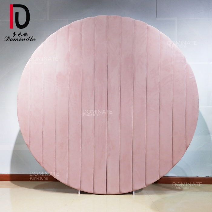 Event decoration stand pink velvet party wall wedding backdrop circle