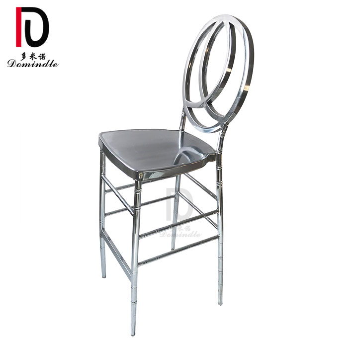 OEM High Back Gold Hotel Chair –  modern events furniture high silver stainless steel rim cocktail bar stool – Dominate