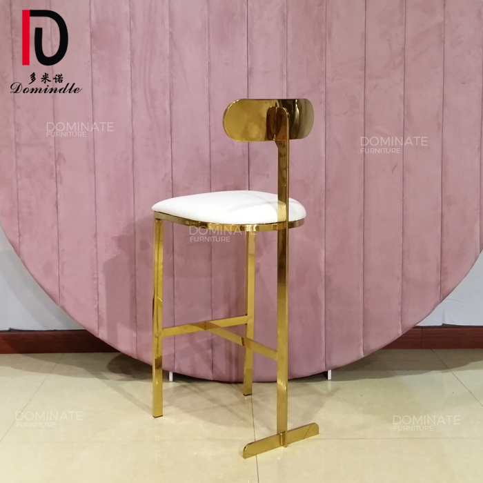 China French Gold Modern Wedding Dining Chair –  Cocktail furniture supplier modern stainless steel bar metal stools chairs – Dominate