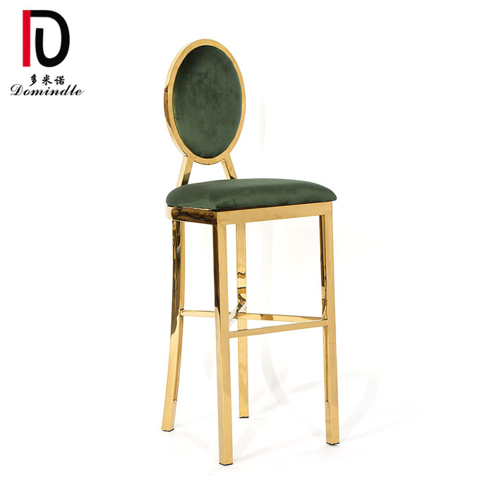 velvet cushion modern gold stainless steel frame bar stool for party