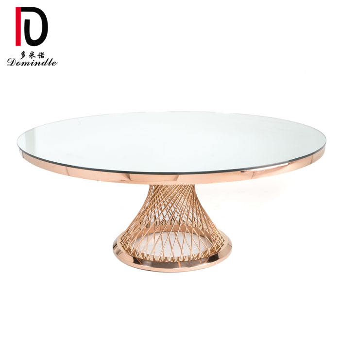 wedding stainless steel base event gold banquet dining table