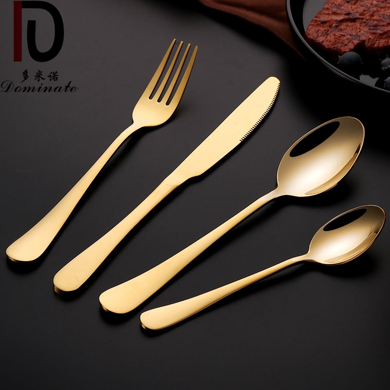 Gold Stainless Steel Tableware Luxury Cutlery Sets Wedding Banquet Hotel Flatware Sets