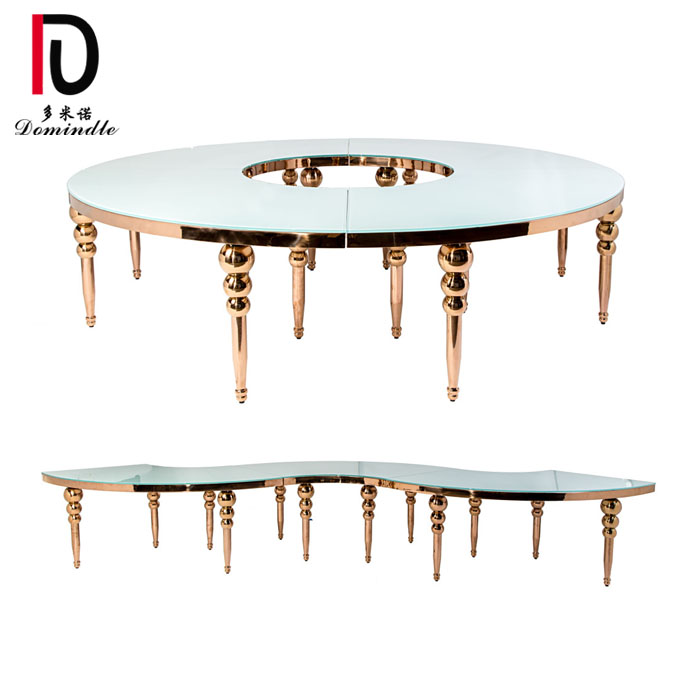 factory royal Event decoration MDF moon table Stainless Steel Wedding Table