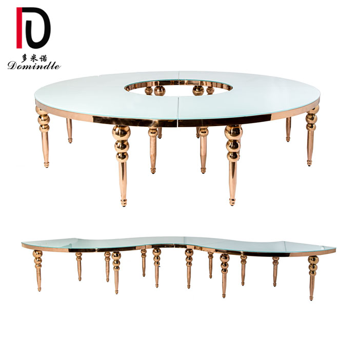 Wholesale Stainless Steel Event Table –  factory royal Event decoration MDF moon table Stainless Steel Wedding Table – Dominate