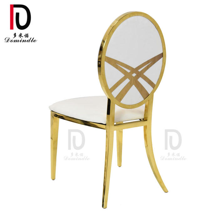 China Gold Stacking Wedding Chair –  designed back modern stackable stainless steel wedding chair – Dominate