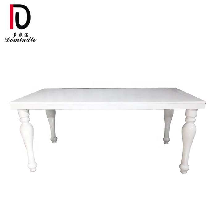 China Event Glass Top Banquet Table –  Dominate dinner room wedding outdoor use white rectangle dining table – Dominate