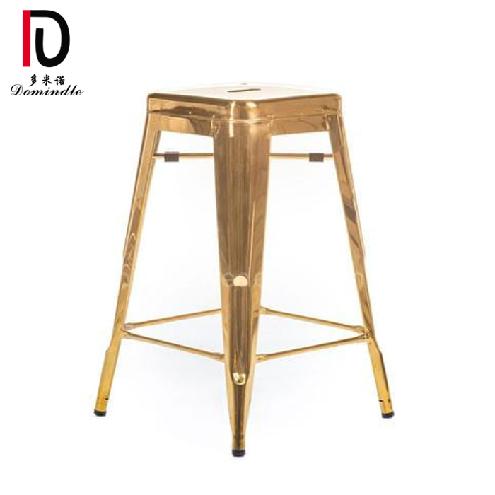 China Hotel Banquet Chair –  Stainless steel metallic bistro wedding party simple design bar stool chair – Dominate