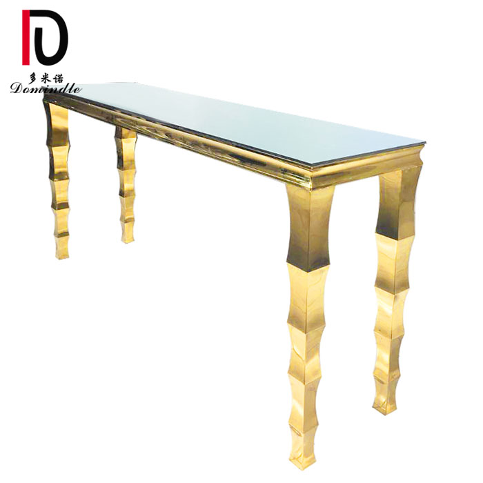 China Gold Stainless Steel Weddinig Table – 
 banquet event high bar gold stainless steel wedding cocktail table – Dominate