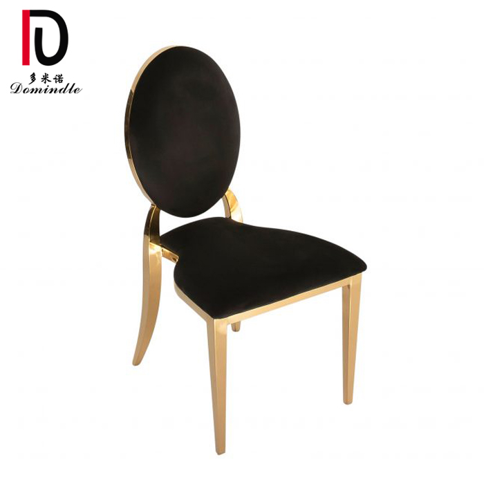 China High Back Gold Hotel Chair –  Foshan Factory Gold Chrome Stainless Steel Wedding Banquet Chair – Dominate