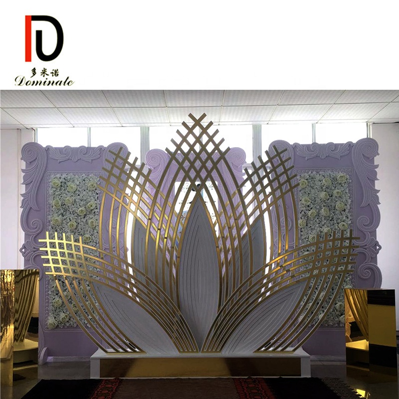 Foshan DOMINATE Furniture Modern Hotel Banquet Restaurant Dining Wedding Stainless Steel Backdrop for Wholesale Featured Image