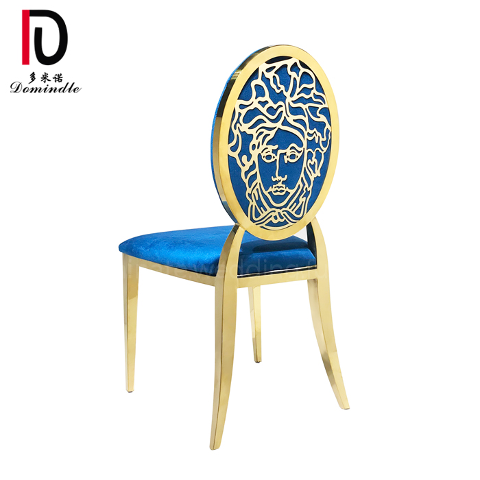 New arrival modern chic round back wedding stainless steel gold chair