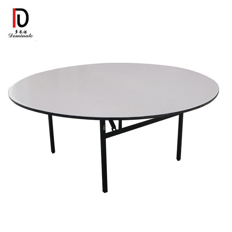 China Stainless Steel Mirror Glass Table –  Durable PVC Foldable Round Folding Dining Restaurant Hotel Wedding Table – Dominate