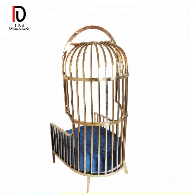 Good quality Sofa From China – High Back Gold Frame Stainless Steel Lion King Bird Cage Nest Chair – Dominate