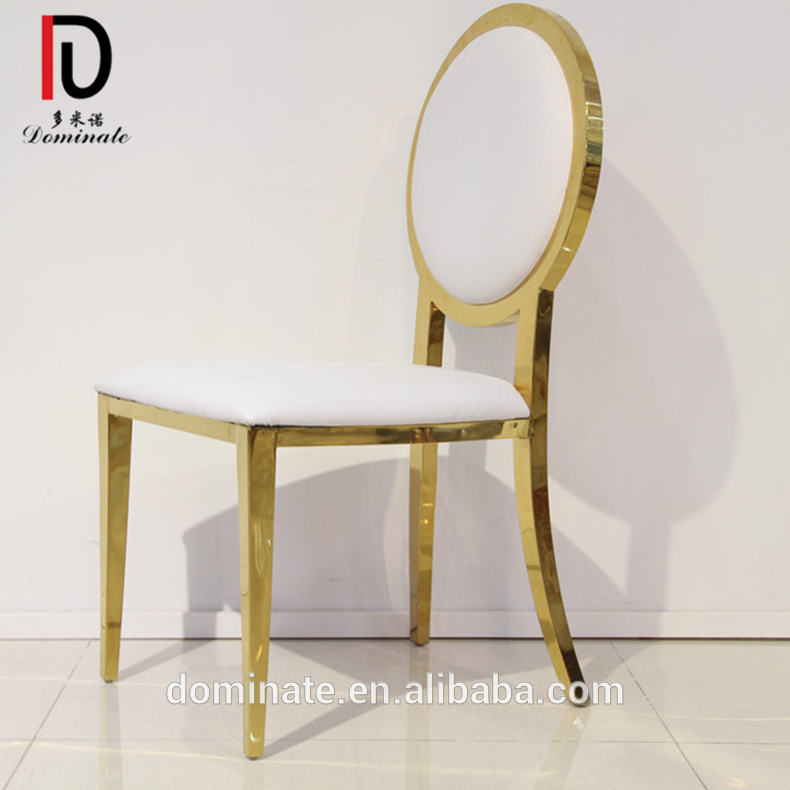 Wholesale Gold Stainless Steel Event Chair –  Canton Fair Competitive price noble round back modern chair for banquet – Dominate