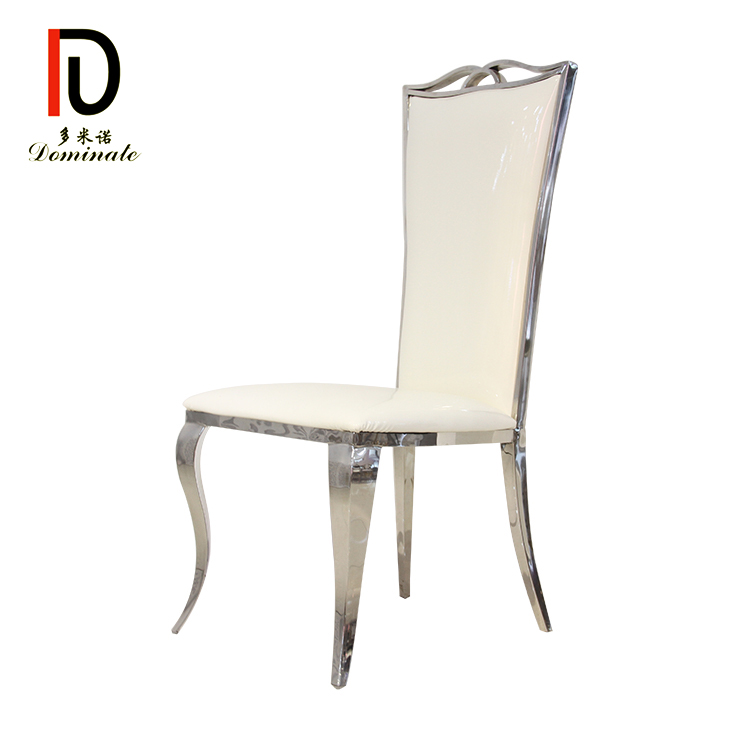 OEM Stackable Gold Stainless Steel Chair –  High Quality Silver Elegant Modern Wedding Leather Chairs – Dominate