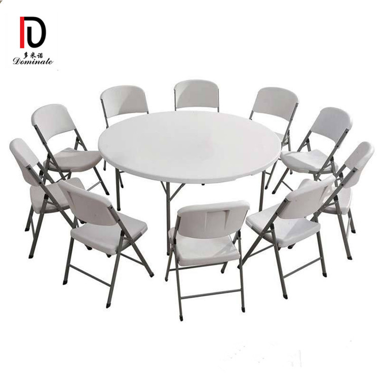 OEM Event Glass Top Hotel Table –  Party Rental Folding Round Waterproof 72 inch plastic table – Dominate