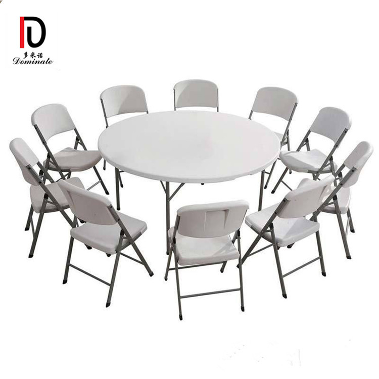 China Metal Cake Table –  Party Rental Folding Round Waterproof 72 inch plastic table – Dominate