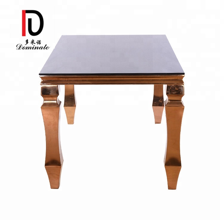OEM Gold Stainless Steel Dinig Table –  dining table stainless steel tea table glass tea table design – Dominate