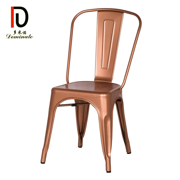 OEM Golden Stainless Steel Chair –  Antique Iron Restaurant Industrial Metal Dining Chair – Dominate