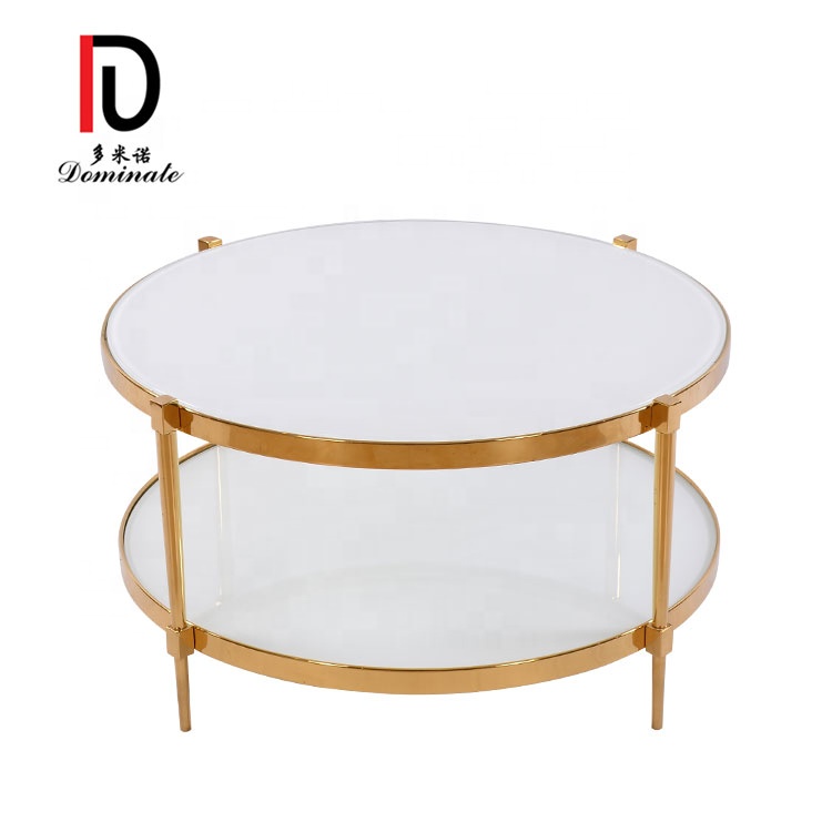 High-grade stainless steel edge lower marble tea table design