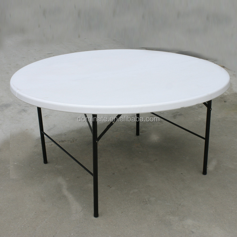 72" Round Banquet Folding Rectangular HDPE Plastic Table