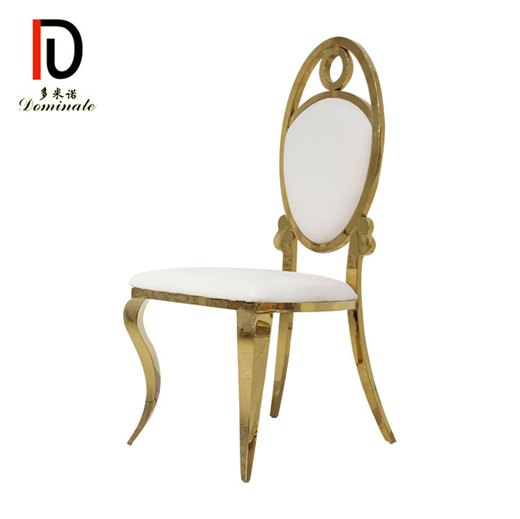 Wholesale Gold stainless steel frame with pu leather or fabric for restaurant and hotel ingot chairs