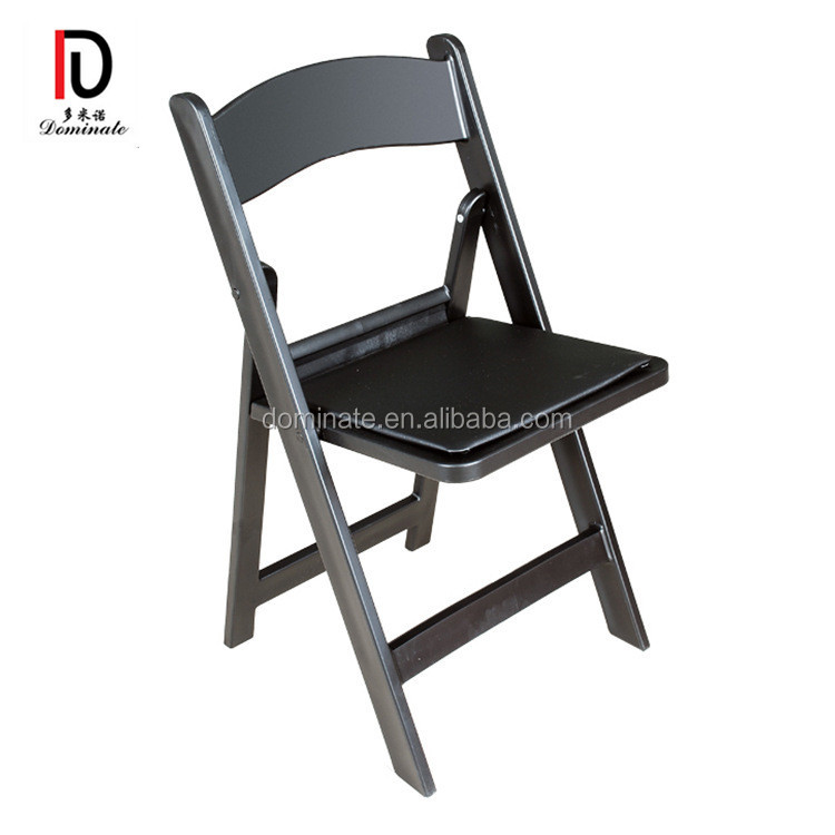 OEM High Back Gold Hotel Chair –  wedding white resin folding chair with vinyl pad – Dominate