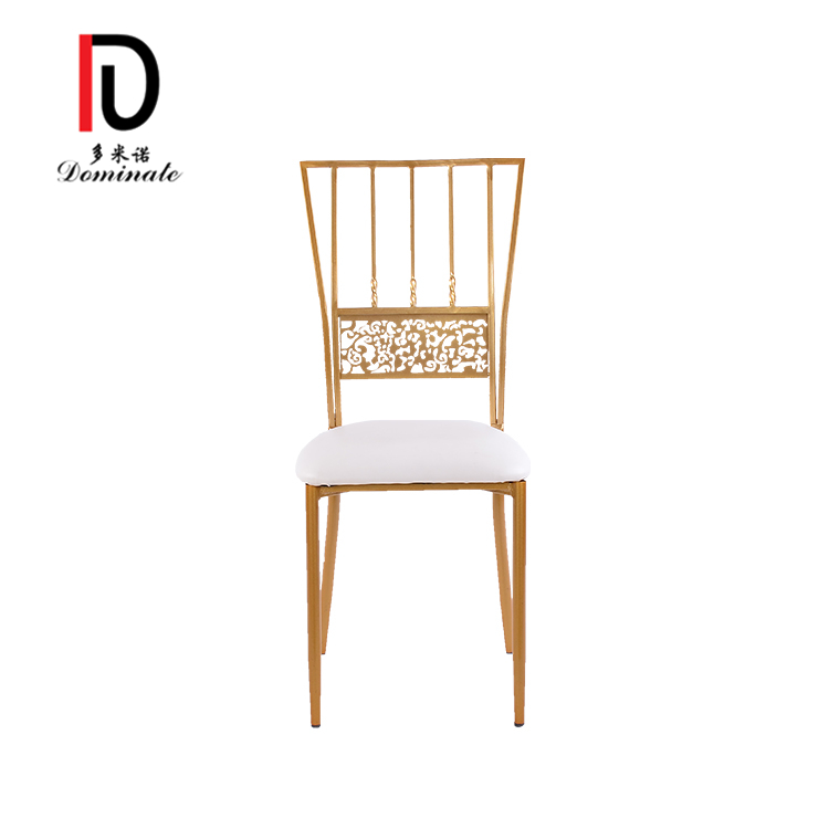 China Gold Staking Hotel Chair –  Wholesale Modern Creative Gold Metal Steel Rod Wedding Chair – Dominate