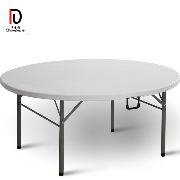 OEM Round Stainless Steel Table –  10 seater folding dining hotel banquet plastic table top – Dominate