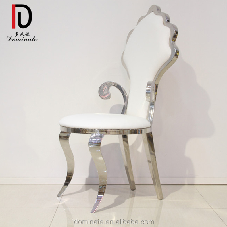 hotel furniture white PU leather modern baroque dining chair,baroque style chair