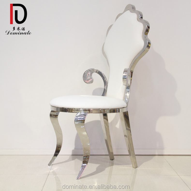 China Gold Metal Wedding Chair –  hotel furniture white PU leather modern baroque dining chair,baroque style chair – Dominate