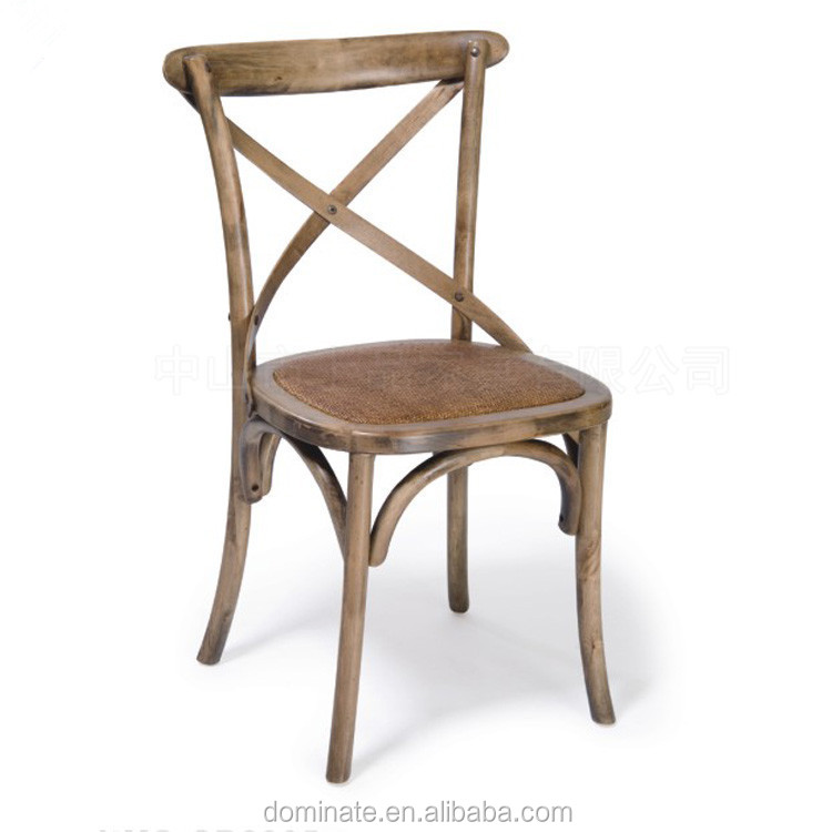China Steel Dining Chair – Colorful Top Quality Stacking Rental Wood Wedding Cross Back Chair – Dominate detail pictures