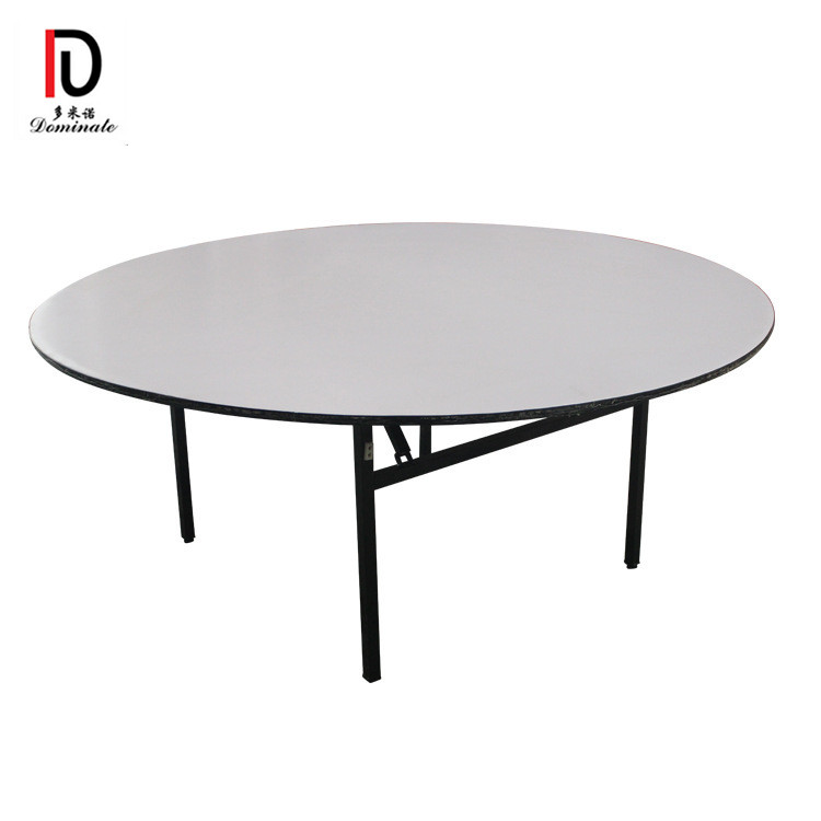 Cheap lightweight fireproof treated metal folding leg plywood and PVC banquet table for dining hotel restaurant
