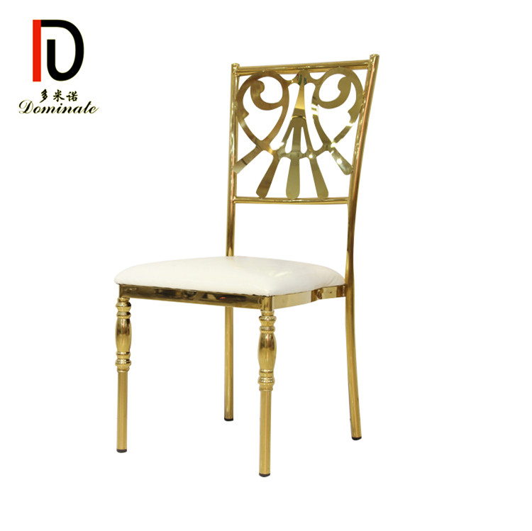 Wholesale Luxury Wedding Event Chair –  Top Quality Stainless Steel Gold Baquet Wedding Dining Chair – Dominate