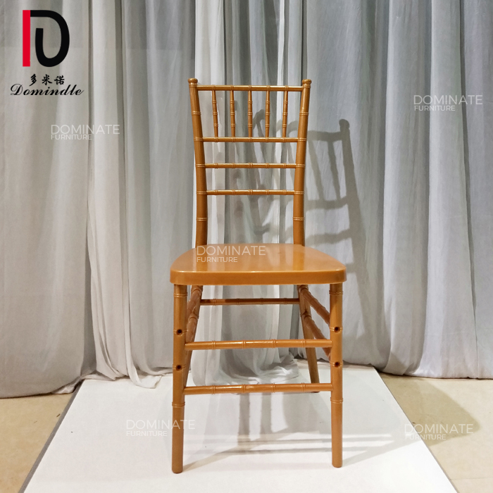 OEM Wedding Event Chair –  Hotel Banquet Furniture Bamboo Design Chiavari Gold color Plastic Banquet Chair – Dominate