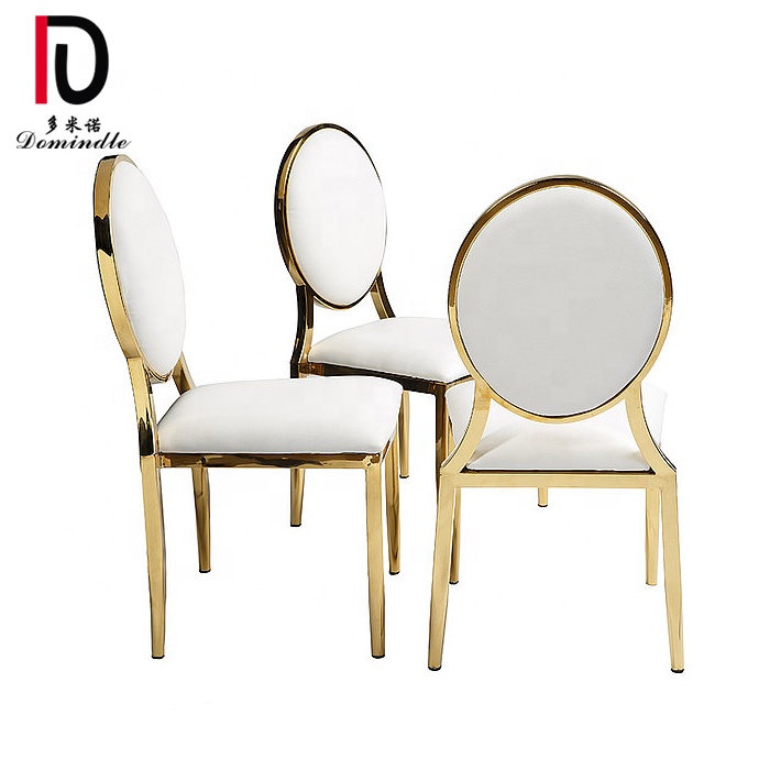 Wholesale Gold Event Chair –  2020 hot sale event used oval back stainless steel gold wedding dining chair – Dominate