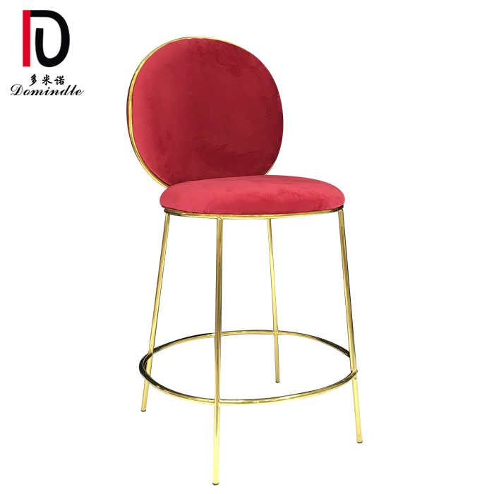 OEM Luxury Gold Stacking Wedding Chair –  2019 new wedding gold stainless steel cocktail bar stool for party – Dominate