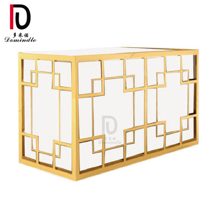 NEW event style stainless steel gold frame wedding cocktail bar counter
