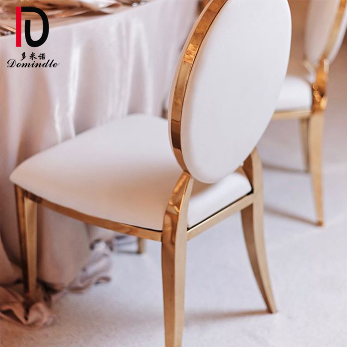 China Gold Stacking Wedding Chair –  event rentals  dining chair gold round back wedding stainless banquet – Dominate