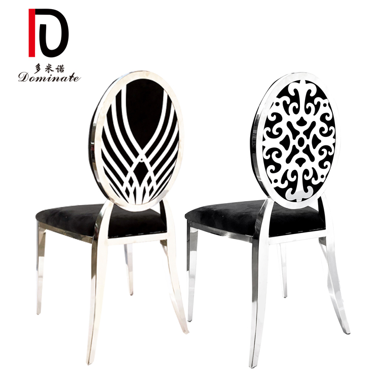 OEM Wedding Dining Chair –  New Style Stainless Steel Carved Back Gold Royal Wedding Chair For Event Banquet – Dominate