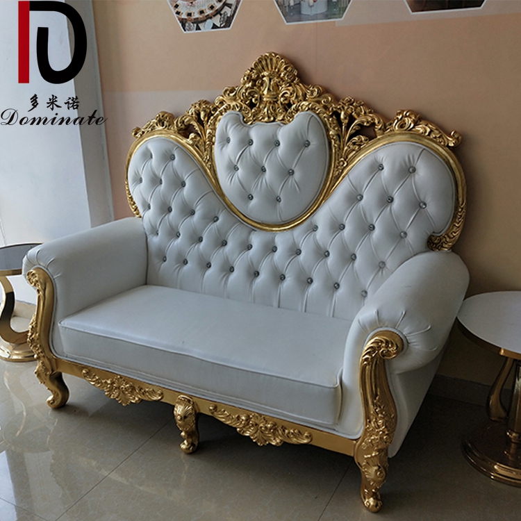 Royal Design Luxury Wedding Chair Leather Gold Bride And Groom Chair Sofa King And Queen Throne Chair Sofa