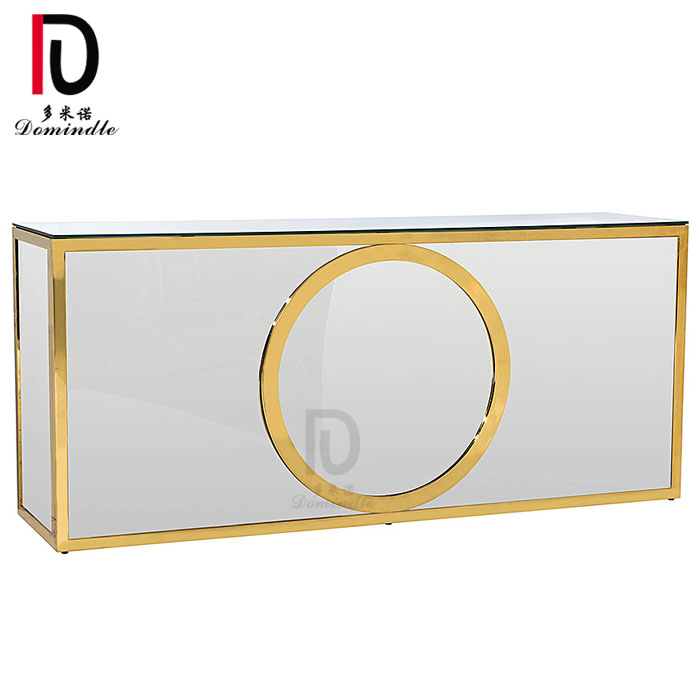 China Silver Banquet Table –  modern new wedding furniture gold stainless steel acrylic party bar table counter – Dominate