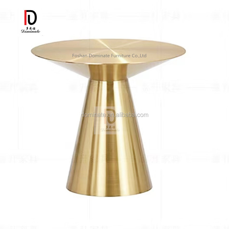 OEM Wedding Table –  Stainless Steel gold cylinder display plinths – Dominate