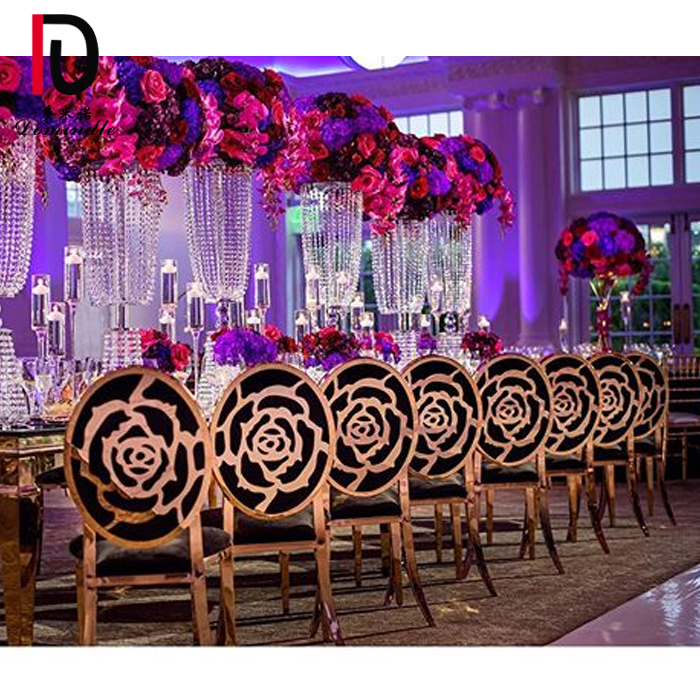 Wholesale Stackable Wedding Event Chair –  new featured rose back stainless steel titanium Gold Dining wedding Chair – Dominate