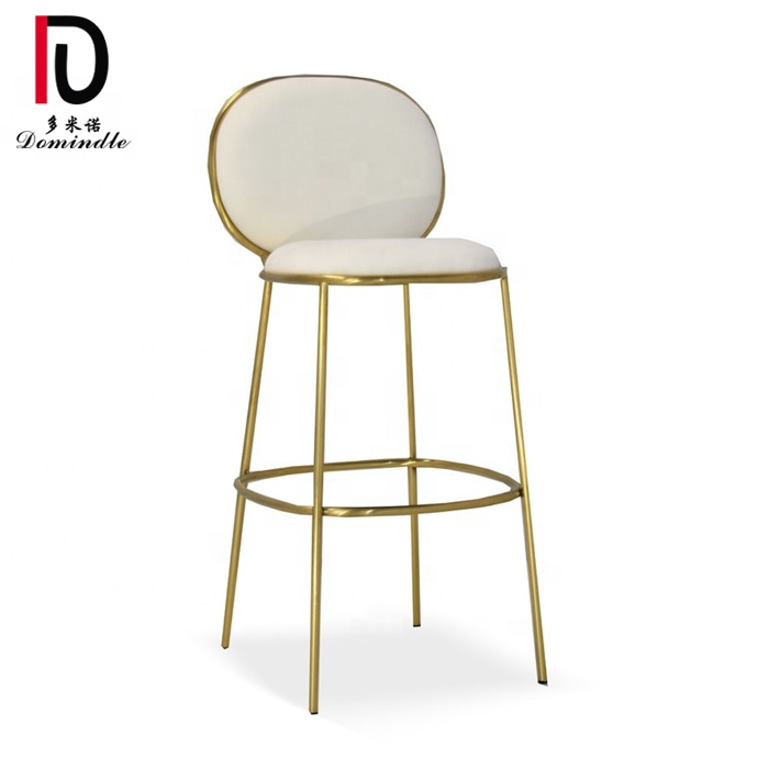 China Hotel Stackable Wedding Event Chair –  unique factory design wedding gold stainless steel bar stool for party – Dominate