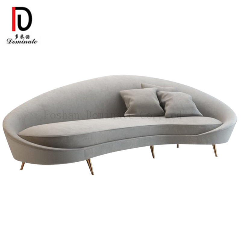 Good quality Sofa From China – Stainless steel base and fabric cushion curved sofa for reception room – Dominate